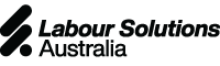 Labour solutions australia company logo in grayscale.