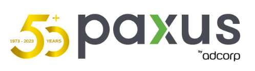 The image features the logo of "paxus," with a stylized number 5 and a dollar sign emphasizing a financial or monetary emphasis, possibly denoting an anniversary, a ranking, or a financial achievement tied to the company. the logo is modern and bold, using a gold and black color scheme that conveys a sense of prestige and professionalism.